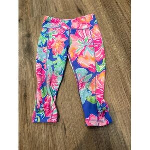 Lilly Pulitzer Luxletic Childrens 2-3 Floral Cropped Leggings Pockets
